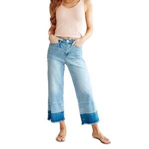 NEW JUDY BLUE high rise wide leg crop jeans in medium wash